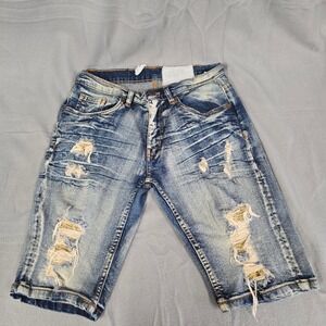 Evolution Distressed Denim Shorts Acid Wash Blue Size 16 In Design Boys